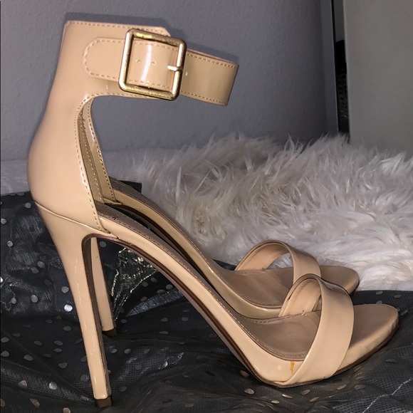 Nude Patent Ankle Strap Heels - Picture 6 of 7